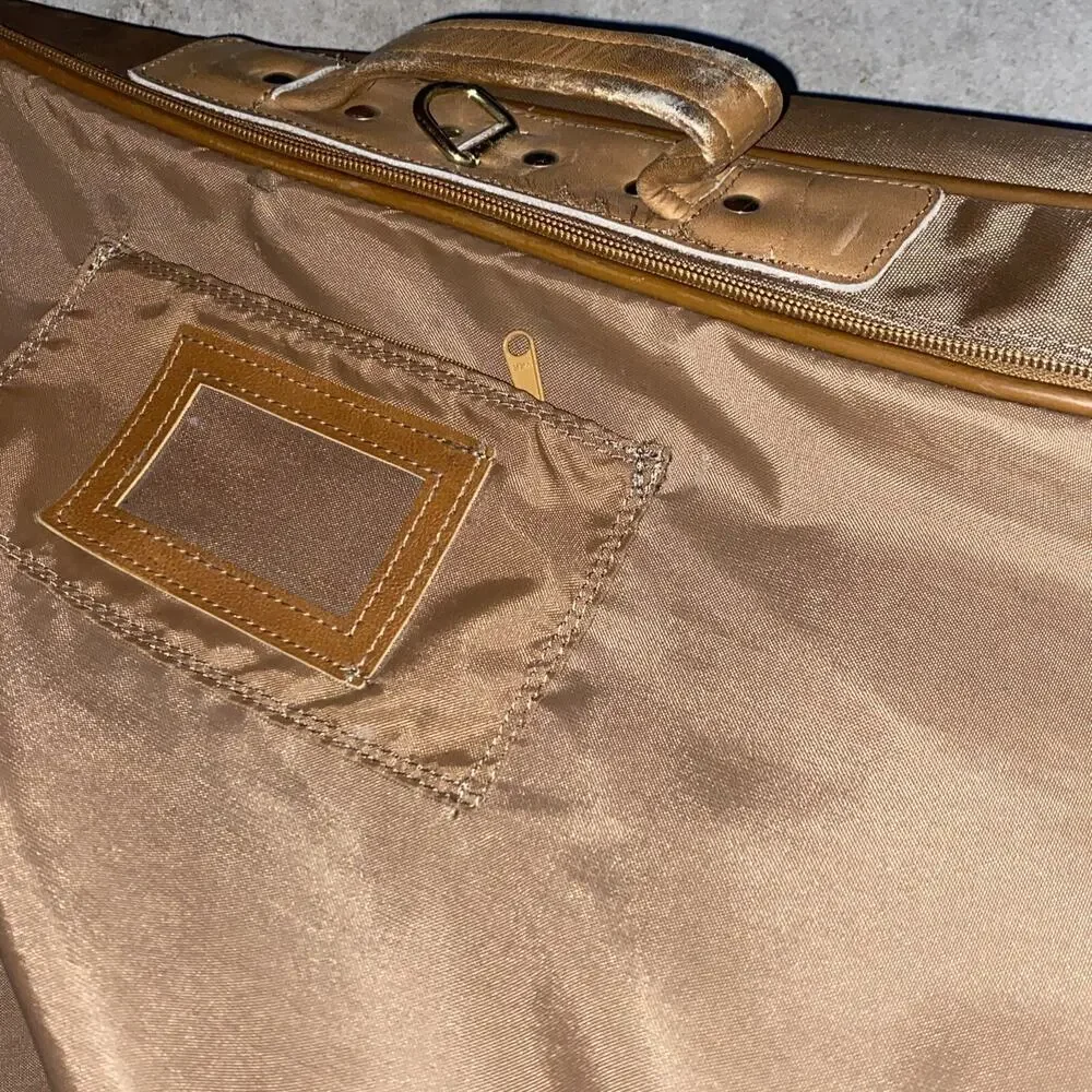 Samsonite Luxury Brown Canvas Garment Bag Suitcase Travel Bag As Pictured As Is